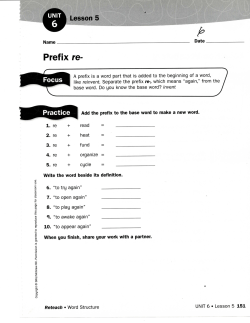 Prefix re- - Dean Adventures