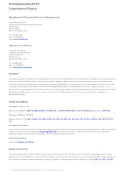 Computational Physics - Undergraduate Catalog
