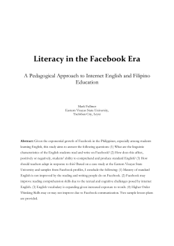Literacy in the Facebook Era