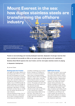 Mount Everest in the sea: how duplex stainless steels are