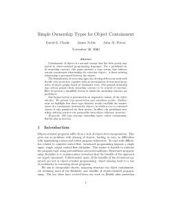 Simple Ownership Types for Object Containment 1 Introduction