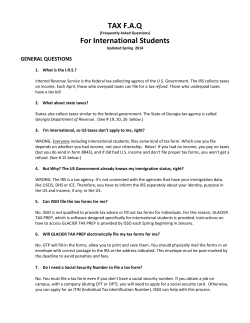 TAX FAQ For International Students