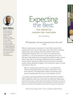 Expecting the Best: The Essential Lesson for Teachers