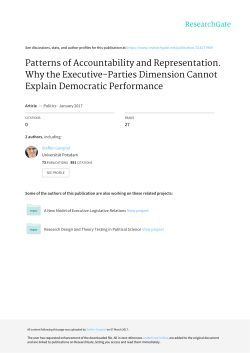 Patterns of Accountability and Representation. Why the Executive