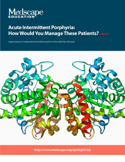 Acute Intermittent Porphyria: How Would You Manage