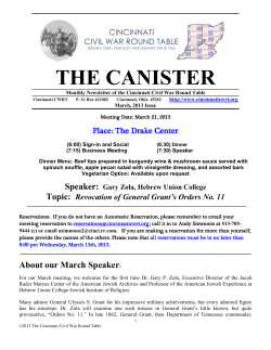 THE CA ISTER - Cincinnati Civil War Round Table