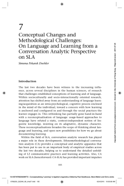 Conceptualising `Learning` in Applied Linguistics