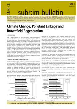 Climate Change, Pollutant Linkage and Brownfield Regeneration