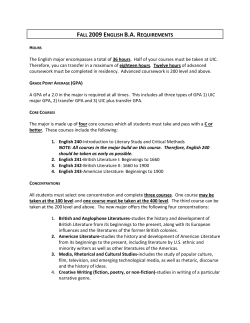 fall 2009 english ba requirements