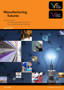 Manufacturing futures - NSW Business Chamber