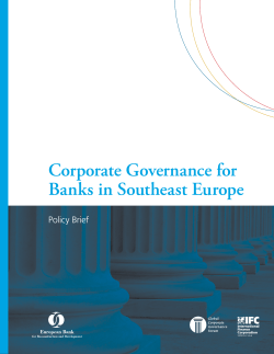 Corporate Governance for Banks in Southeast Europe