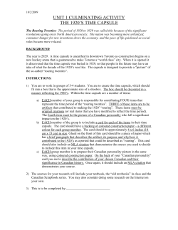 UNIT 1 CULMINATING ACTIVITY