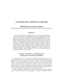 a temperament approach to humor