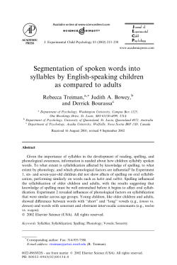 Segmentation of spoken words into syllables by English