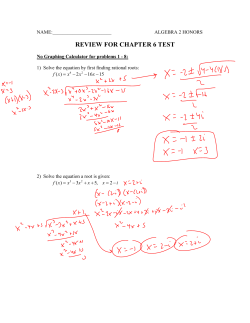 REVIEW FOR CHAPTER 6 TEST