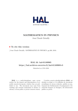 MATHEMATICS IN PHYSICS - HAL