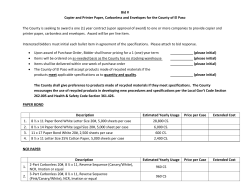 Bid # Copier and Printer Paper, Carbonless and
