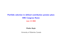 Portfolio selection in defined contribution pension plans IME