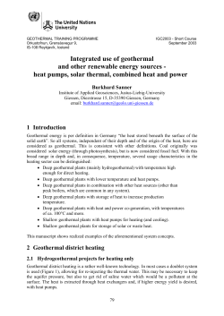 Integrated use of geothermal and other renewable energy sources