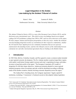 Legal Integration in the Andes: Law