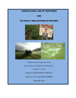 AGRICULTURAL USE OF PESTICIDES AND ITS POLICY