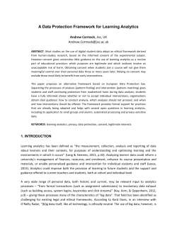 Learning Analytics - Legal Framework Draft
