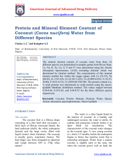 Protein and Mineral Element Content of Coconut (Cocos