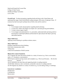 Death and Dying/Grief Lesson Plan