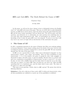 SETs and Anti-SETs: The Math Behind the Game of SET