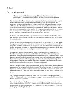 A Duel Guy de Maupassant
