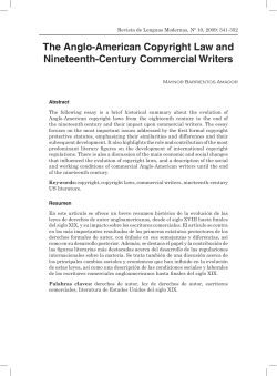 The Anglo-American Copyright Law and Nineteenth