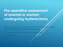 Pre-operative assessment of anemia in women undergoing