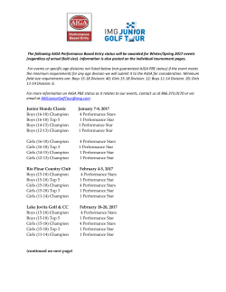 The following AJGA Performance Based Entry status will be