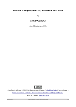 Proudhon`s influence in Belgium: nationalism and culture