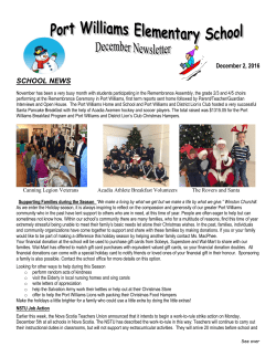 December 2016 - Port Williams Elementary School