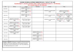 Courses schedule spring 2016
