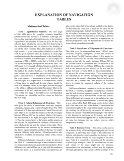 explanation of navigation tables