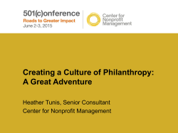 Building a Culture of Philanthropy