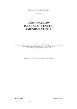 Criminal Law (Sexual Offences) Amendment Bill [B50