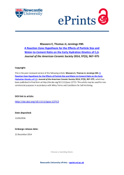Masoero E, Thomas JJ, Jennings HM. A Reaction Zone Hypothesis