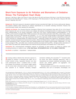 Short‐Term Exposure to Air Pollution and Biomarkers of Oxidative