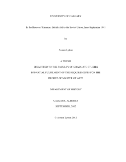 In the House of Rimmon: British Aid to the Soviet Union, June
