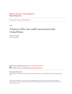 A history of the "new math" - Iowa State University Digital Repository