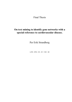Final Thesis On text mining to identify gene networks