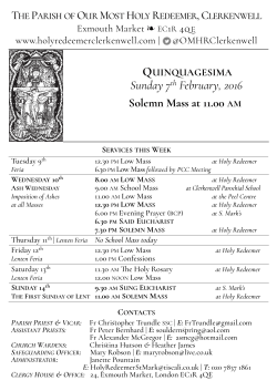 Sunday next before Lent Quinquagesima Sunday 5 per annum