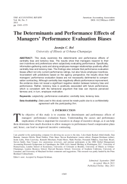 The Determinants and Performance Effects of Managers