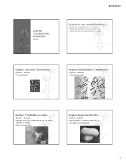 MODERN CLASSIFICATION: 6 KINGDOMS Kingdom Eubacteria
