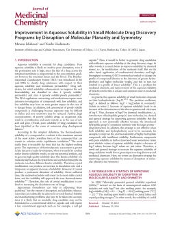 Improvement in Aqueous Solubility in Small Molecule Drug