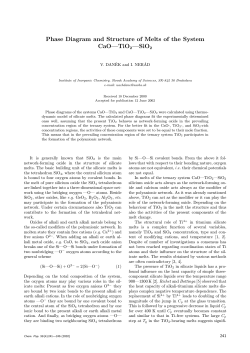 Phase Diagram and Structure of Melts of the System CaO&mdash;TiO2