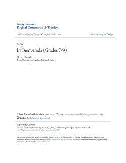 La Bienvenida (Grades 7-9) - Digital Commons @ Trinity